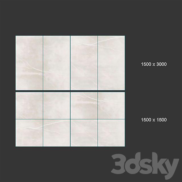 Unique Silk Nat Porcelain Tiles 3DS Max Model - thumbnail 4