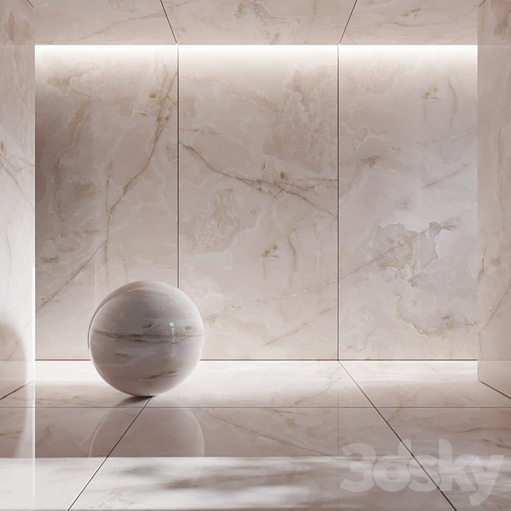 White Onyx Porcelain Tiles 3DS Max Model - thumbnail 1