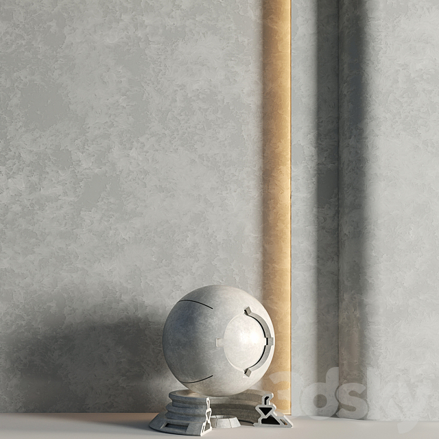 2 Mats | Decorative Plaster 03 | PBR | 4K 3ds Max - thumbnail 3