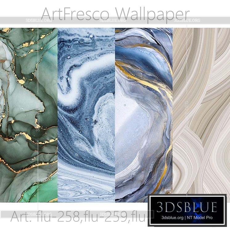 ArtFresco Wallpaper – Designer seamless wallpaper Art. flu-258 flu-259 flu-261 flu-262 OM 3DS Max - thumbnail 3