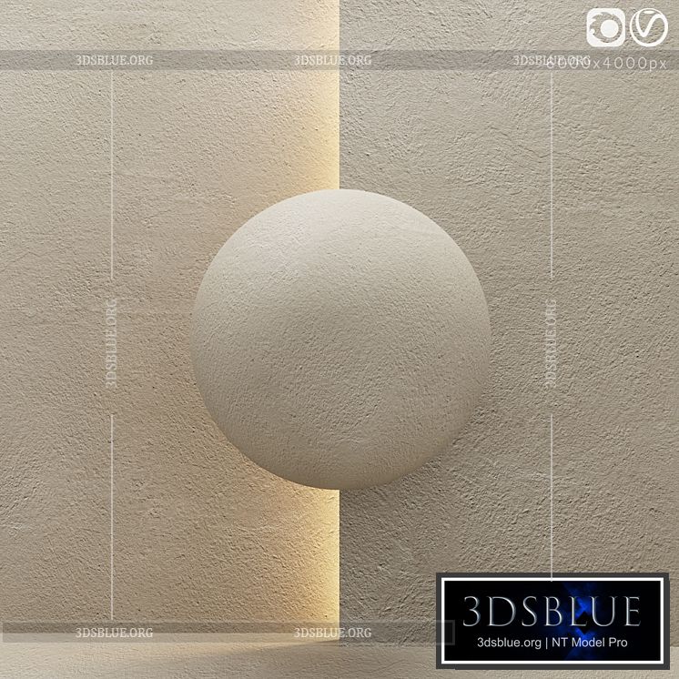 Beige stucco texture 2 3DS Max - thumbnail 3