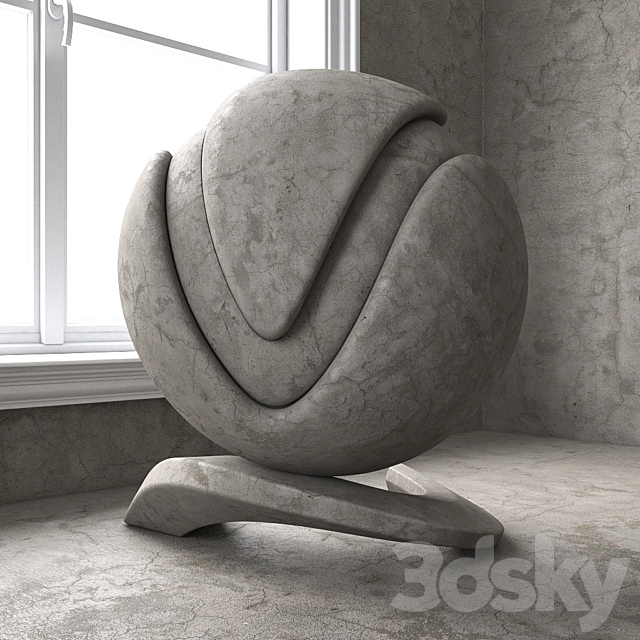 Cement plaster 3DS Max Model - thumbnail 3