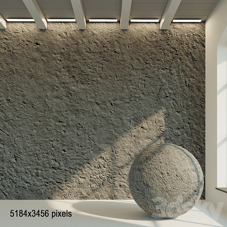 Concrete wall. Old concrete. 48 3DS Max - thumbnail 1