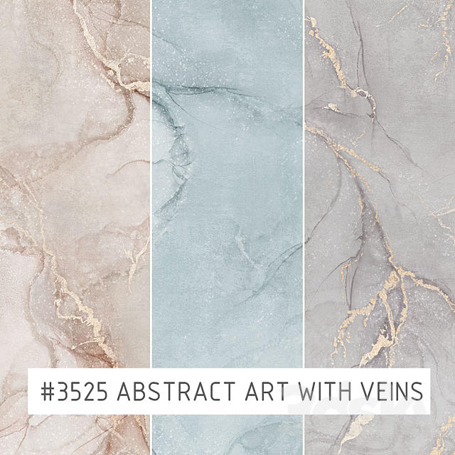 Creativille | Wallpapers | 3525 Abstract Stone with Golden Veins 3DSMax File - thumbnail 1