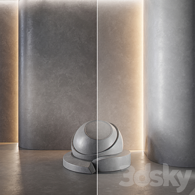 decorative plaster | Concrete set (seamless) | 33 3DS Max Model - thumbnail 5