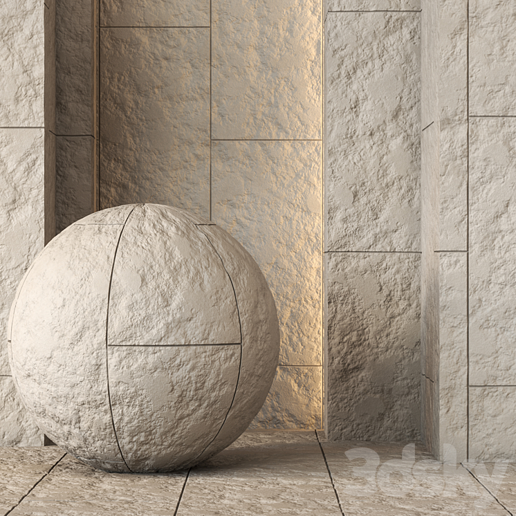 Decorative Stone Wall Panel Texture 4K – Seamless 3DS Max - thumbnail 1