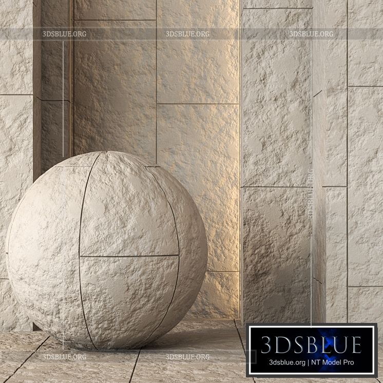 Decorative Stone Wall Panel Texture 4K – Seamless 3DS Max - thumbnail 3