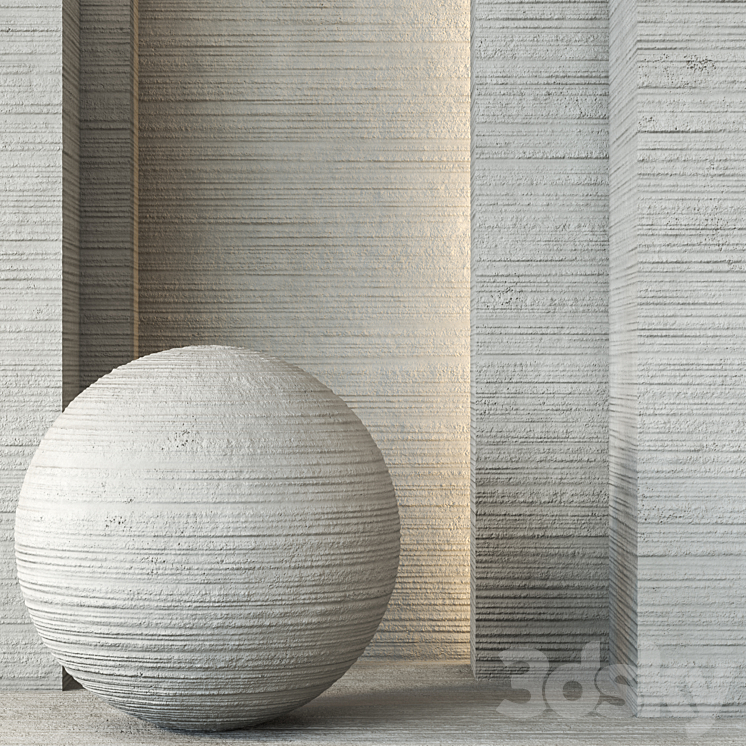 Decorative Wall Plaster Texture 4K – Seamless 3DS Max Model - thumbnail 1