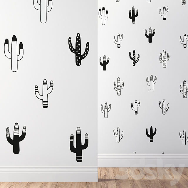 Kenna Sato Designs Collection Cactus Wall Decals 3DS Max Model - thumbnail 2