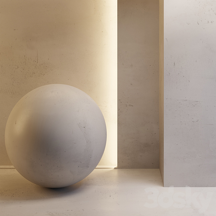 Light wall plaster 3DS Max - thumbnail 1