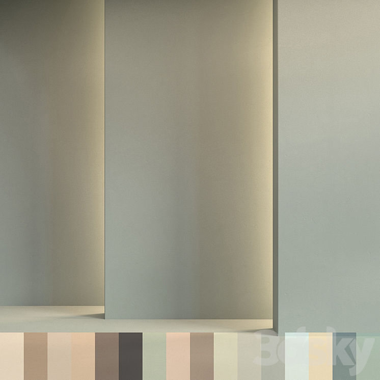 Popular wall interior paint colors (16 colors) 3DS Max Model - thumbnail 1