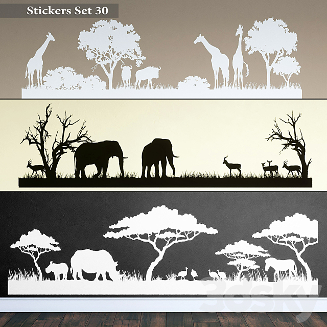 Stickers Set 30 3DSMax File - thumbnail 1