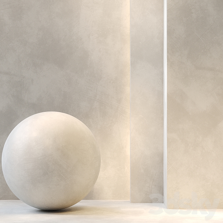 Stucco Textured Beige \/ PBR \/ Seamless \/ 4k \/ set04 3DS Max Model - thumbnail 1