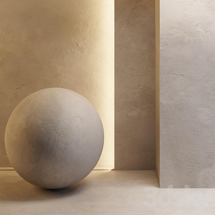 Wall plaster 3DS Max Model - thumbnail 1