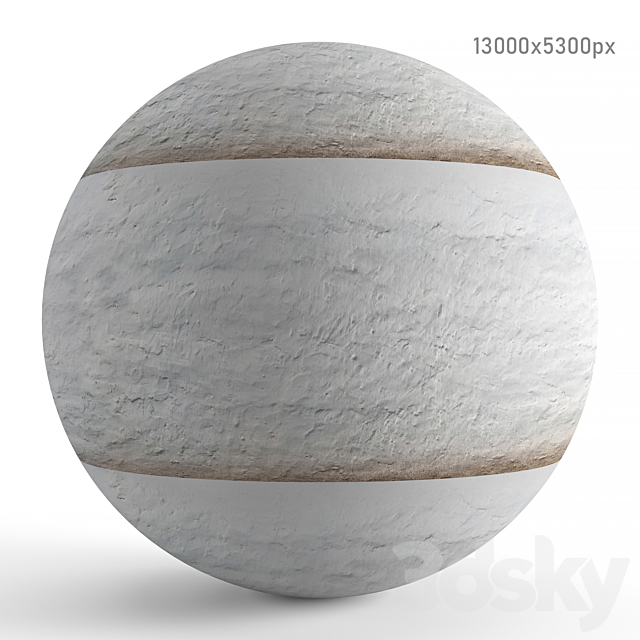 Wall texture with white aged plaster. PBR 3DS Max Model - thumbnail 2