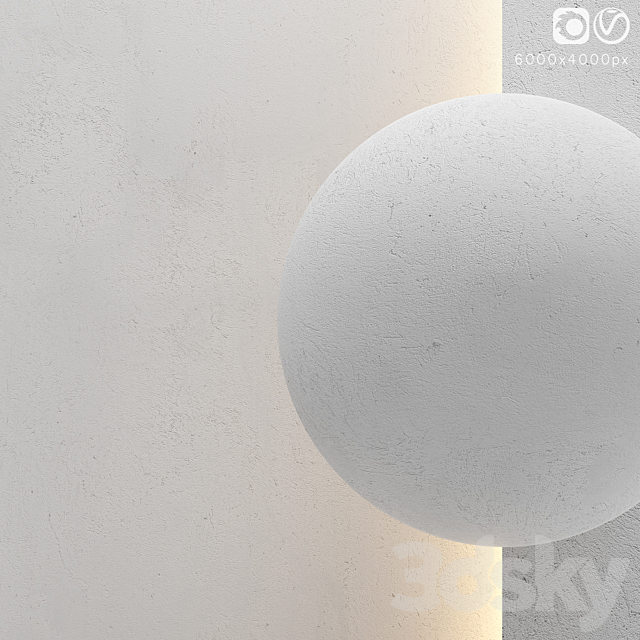 White stucco texture 3DS Max Model - thumbnail 4