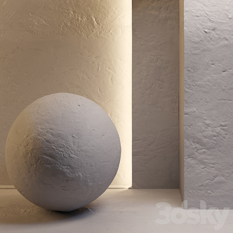 White wall stucco 3DS Max - thumbnail 1