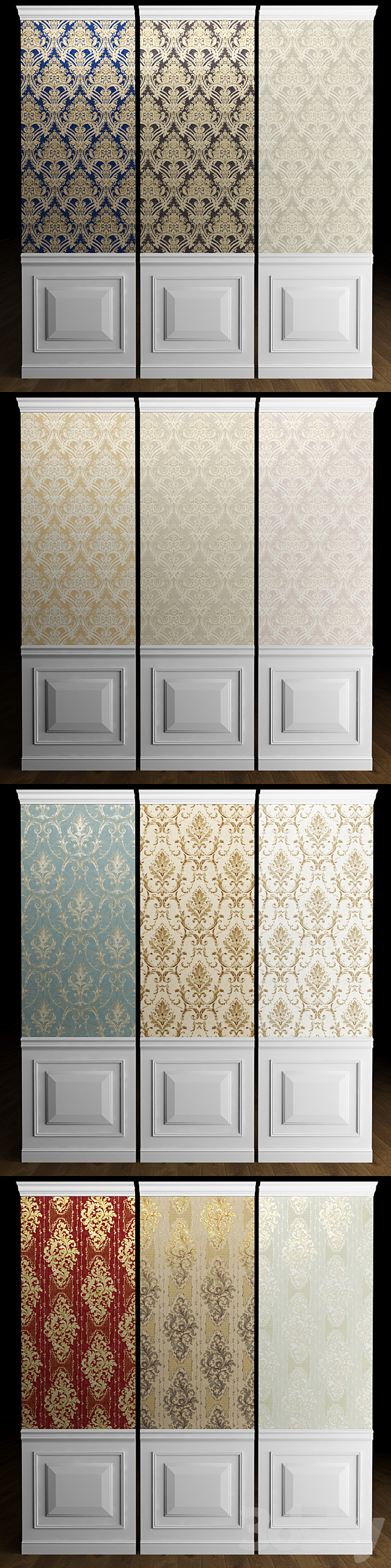 York Wallcoverings DAMASK Wallpaper 3DS Max Model - thumbnail 2