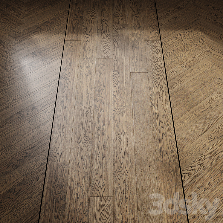 Cane oak parquet 3DS Max Model - thumbnail 1