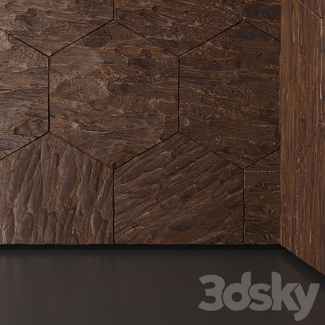 decorative wood panels 2 3ds Max - thumbnail 2