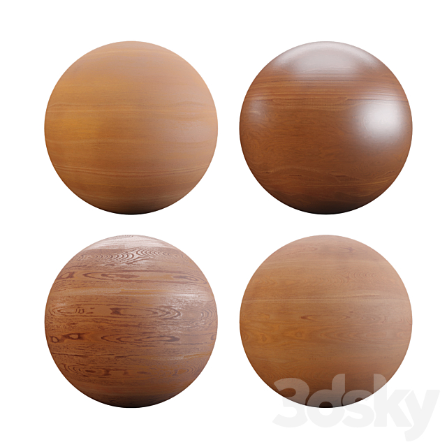 Fine Teak Wood Varnished 3DS Max Model - thumbnail 2