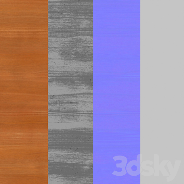 Fine Teak Wood Varnished 3DS Max Model - thumbnail 3