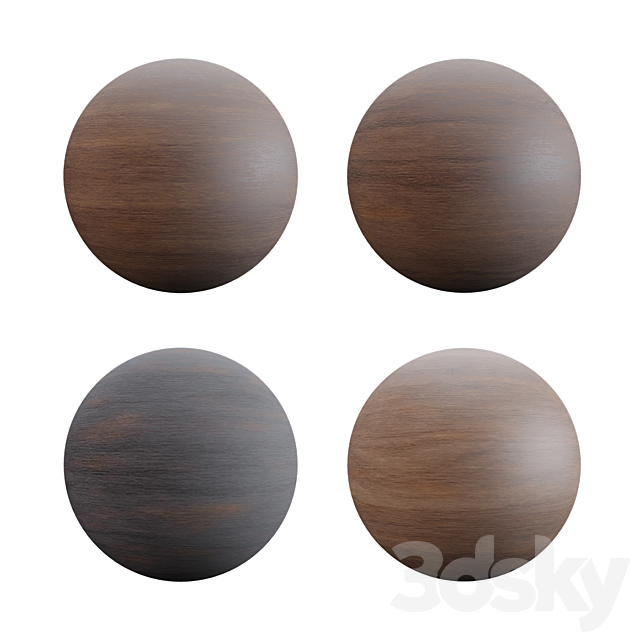 Fine Walnut Wood Varnished 3DS Max Model - thumbnail 2