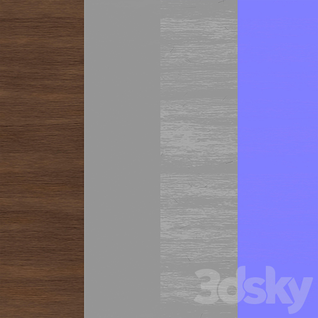 Fine Walnut Wood Varnished 3DS Max Model - thumbnail 3