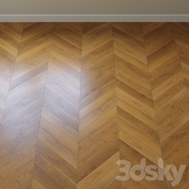 Parquet board Karelia Oak Grain Brown 3DS Max Model - thumbnail 3