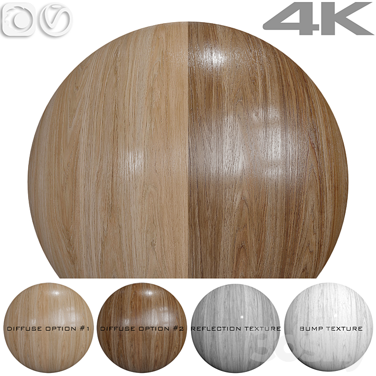 Seamless texture – Hickory 3DS Max Model - thumbnail 3