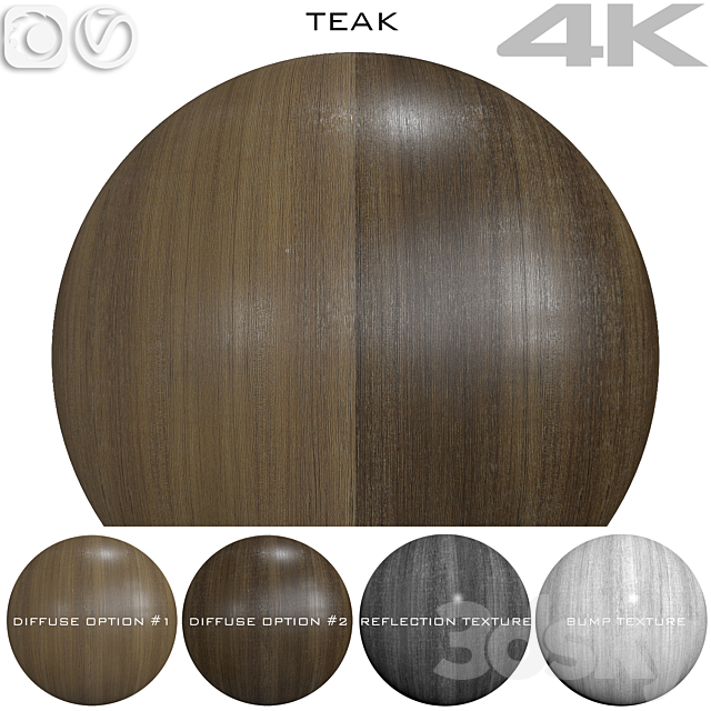 Seamless texture – Teak 3 3DSMax File - thumbnail 1