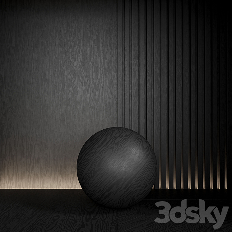 Wood material is seamless. Dark ebony. 3DS Max Model - thumbnail 3