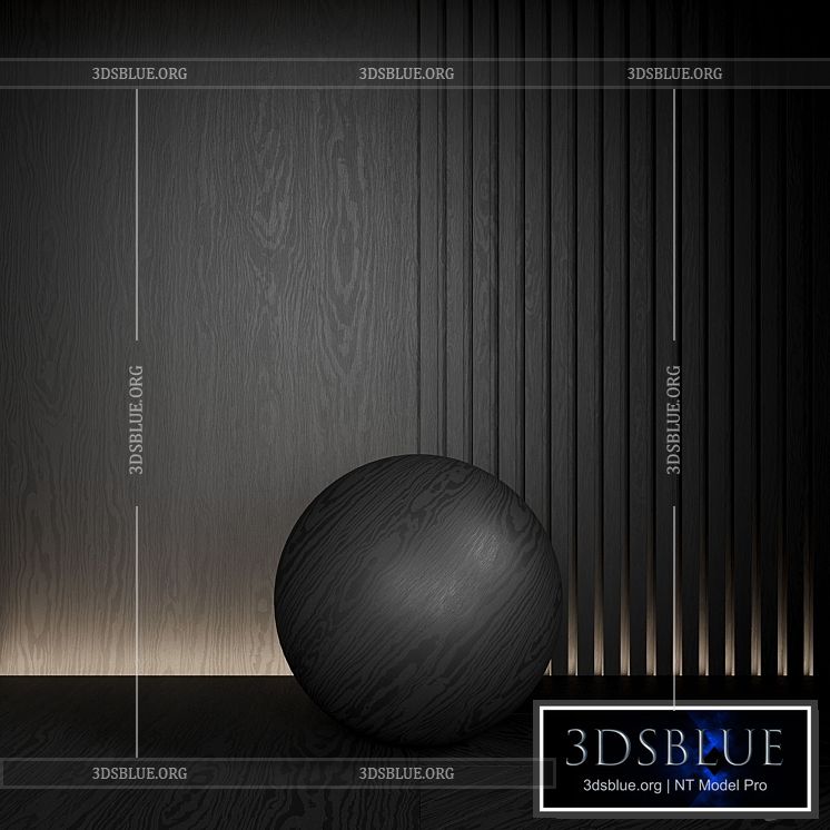 Wood material is seamless. Dark ebony. 3DS Max - thumbnail 3