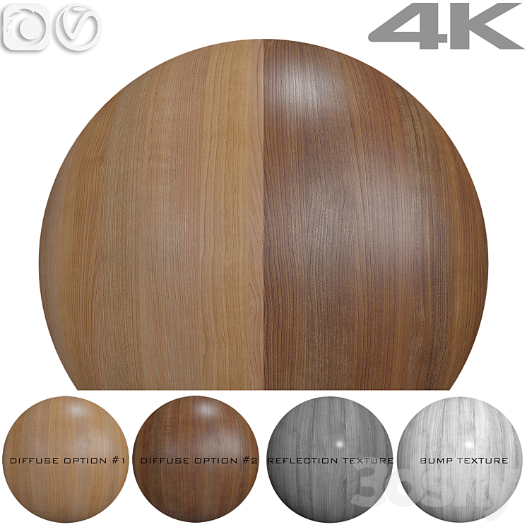 Wood texture – Cherry 3DS Max Model - thumbnail 1