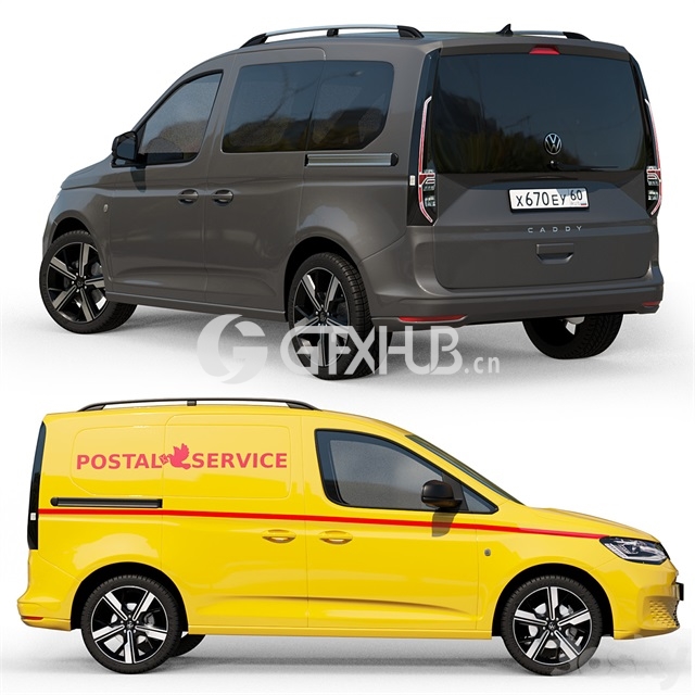 Mid-poly_car_Volkswagen_Caddy_2022 – 3511 - thumbnail 1