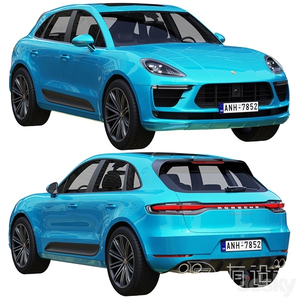 Porsche Macan Turbo 2020 3D Model – 3536 - thumbnail 1