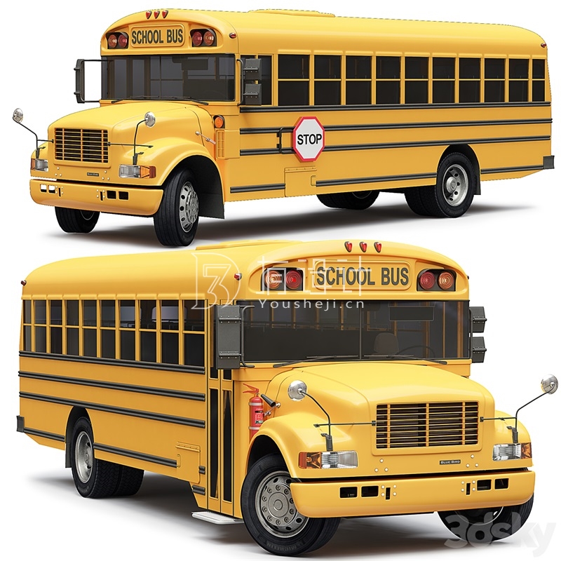 School Bus Blue Bird – 3555 - thumbnail 1