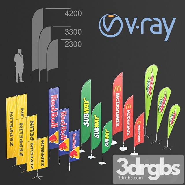 Advertising flags 3dsmax Download - thumbnail 1