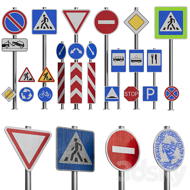 AVE Road Signs (4 Seasons) 3ds Max - thumbnail 1