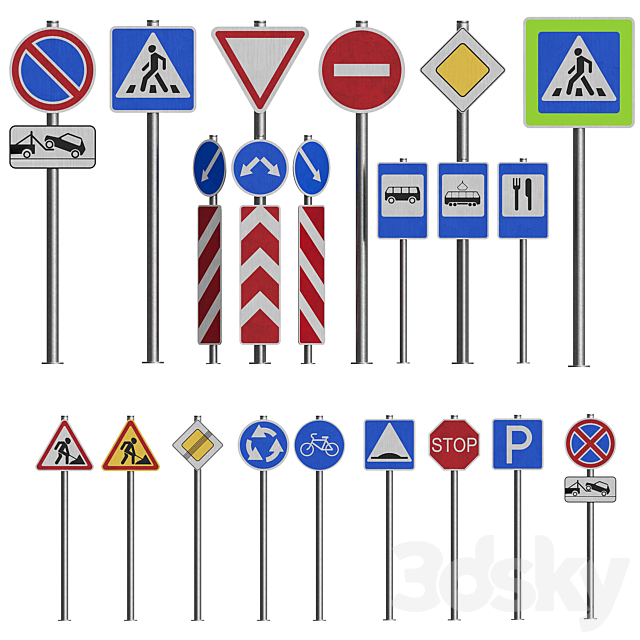 AVE Road Signs (4 Seasons) 3ds Max - thumbnail 3