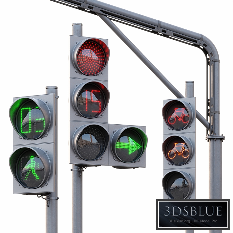 AVE Traffic Lights Set (Animated) 3DS Max - thumbnail 3