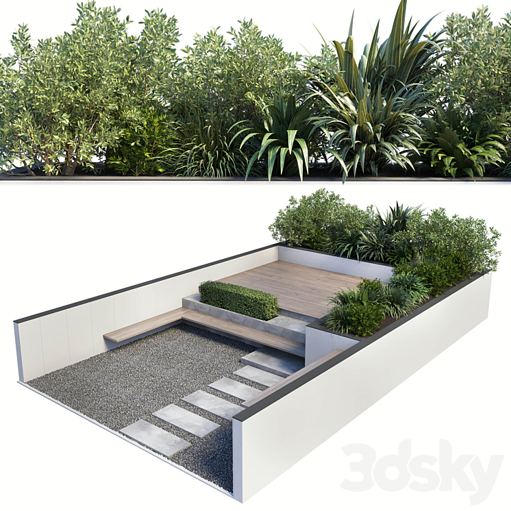 Backyard – Urban Environment_Urban Furniture_Green Benches 19 3DS Max - thumbnail 1