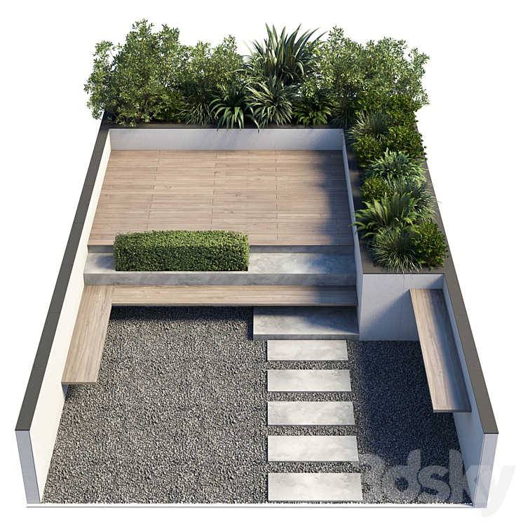 Backyard – Urban Environment_Urban Furniture_Green Benches 19 3DS Max - thumbnail 2