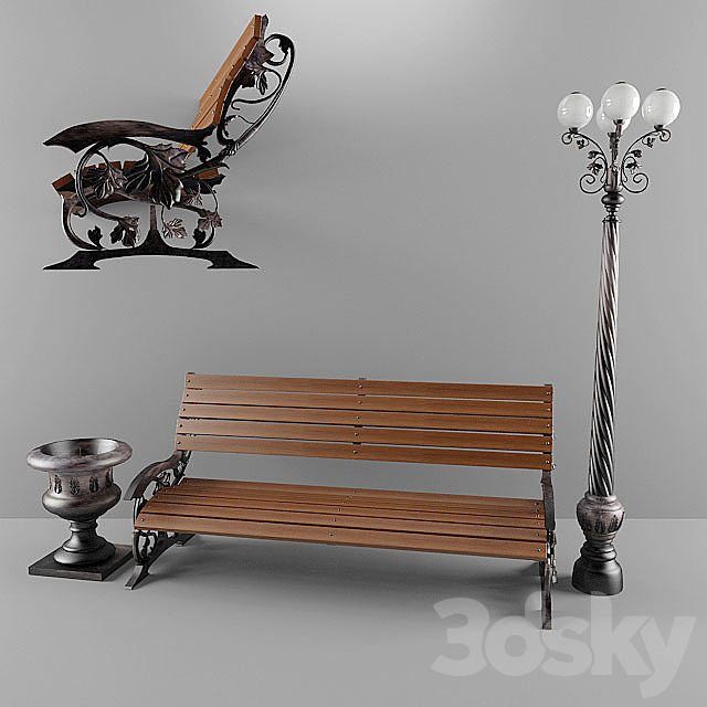 bench 3ds Max - thumbnail 1