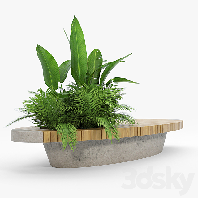 bench flowerbed 3DSMax File - thumbnail 5