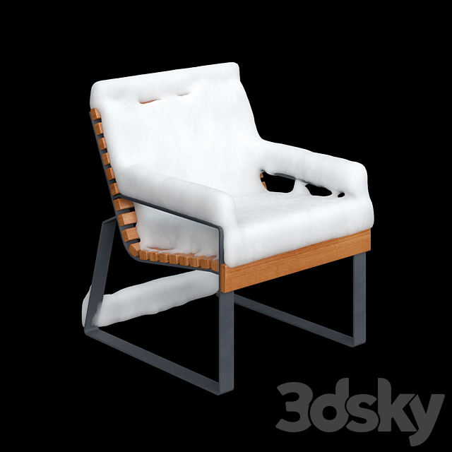 Bench “Gloria” Adanat under the snow 3ds Max - thumbnail 2