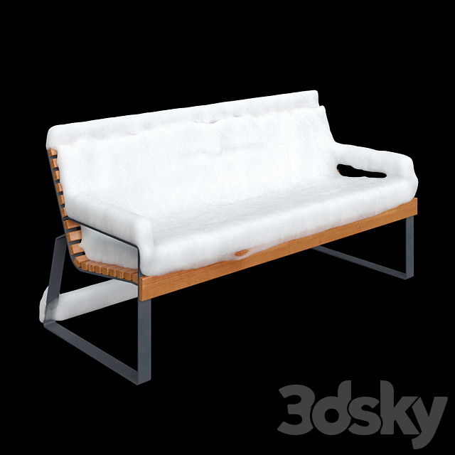 Bench “Gloria” Adanat under the snow 3ds Max - thumbnail 3