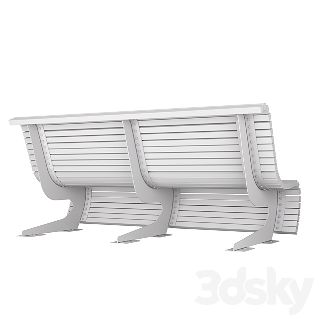 Bench Green Line Punto Group 3DS Max Model - thumbnail 3