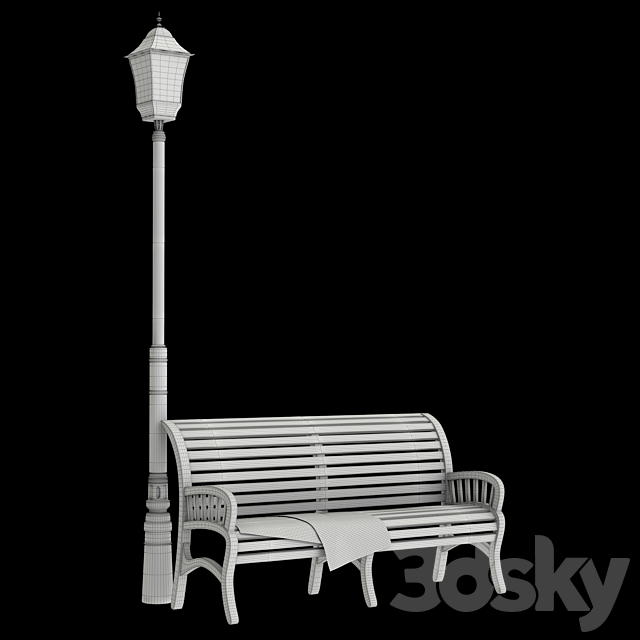 Bench. Lamp 3DSMax File - thumbnail 3