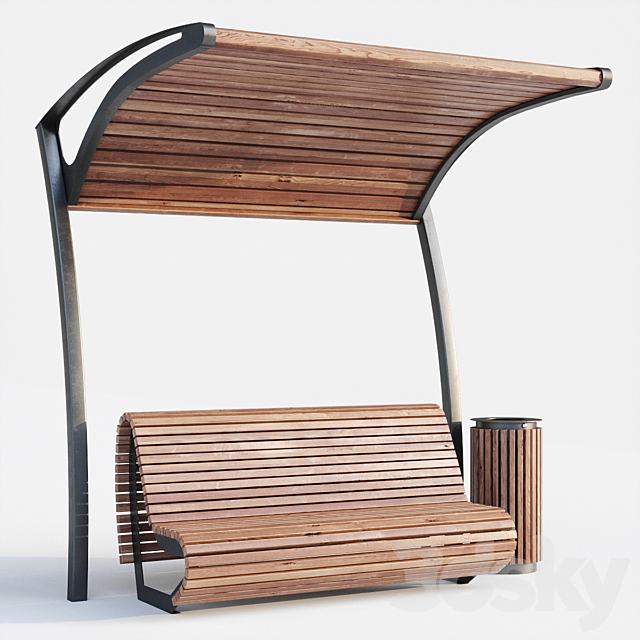 Bench pergola urn. 3ds Max - thumbnail 2